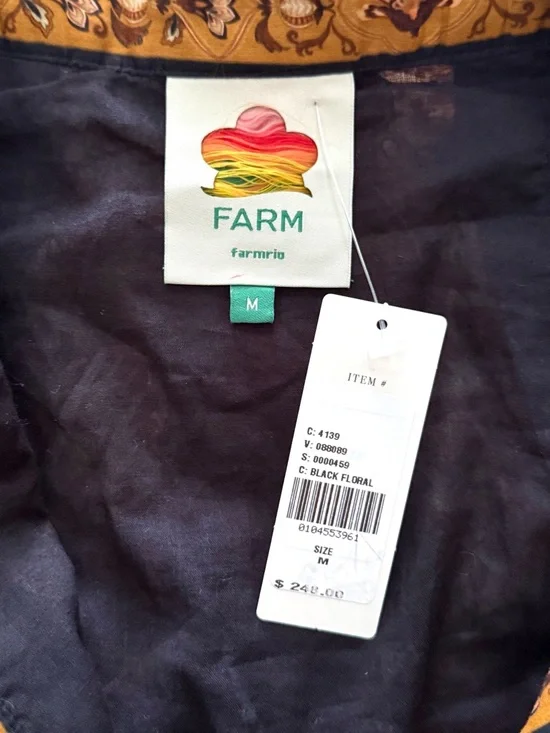 FARM Rio Majestic Garden Black Floral Belted Mini Dress, NWT 🇧🇷 - Picture 15 of 16